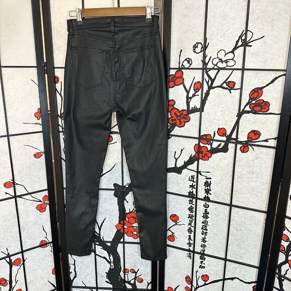 Abercrombie & Fitch High Rise Super Skinny Ankle Black Coated Jeans Size 27 - Picture 4 of 9